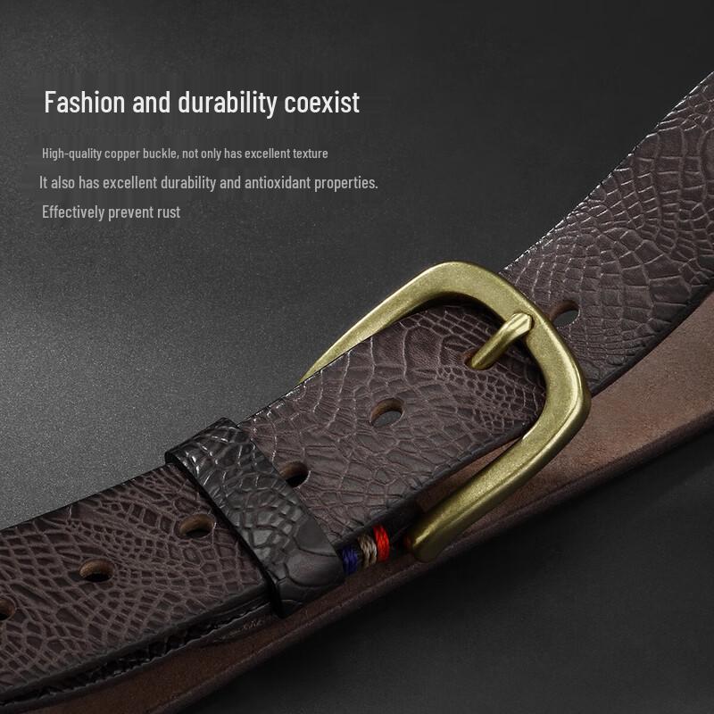 ZIPPO Men's Genuine Leather Pin Buckle Belt