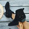 Women Ankle Boots Luxury High Quality Dress Shoes Women Outdoor Elegant High Heels Shoes Designer Chelsea Boots Women
