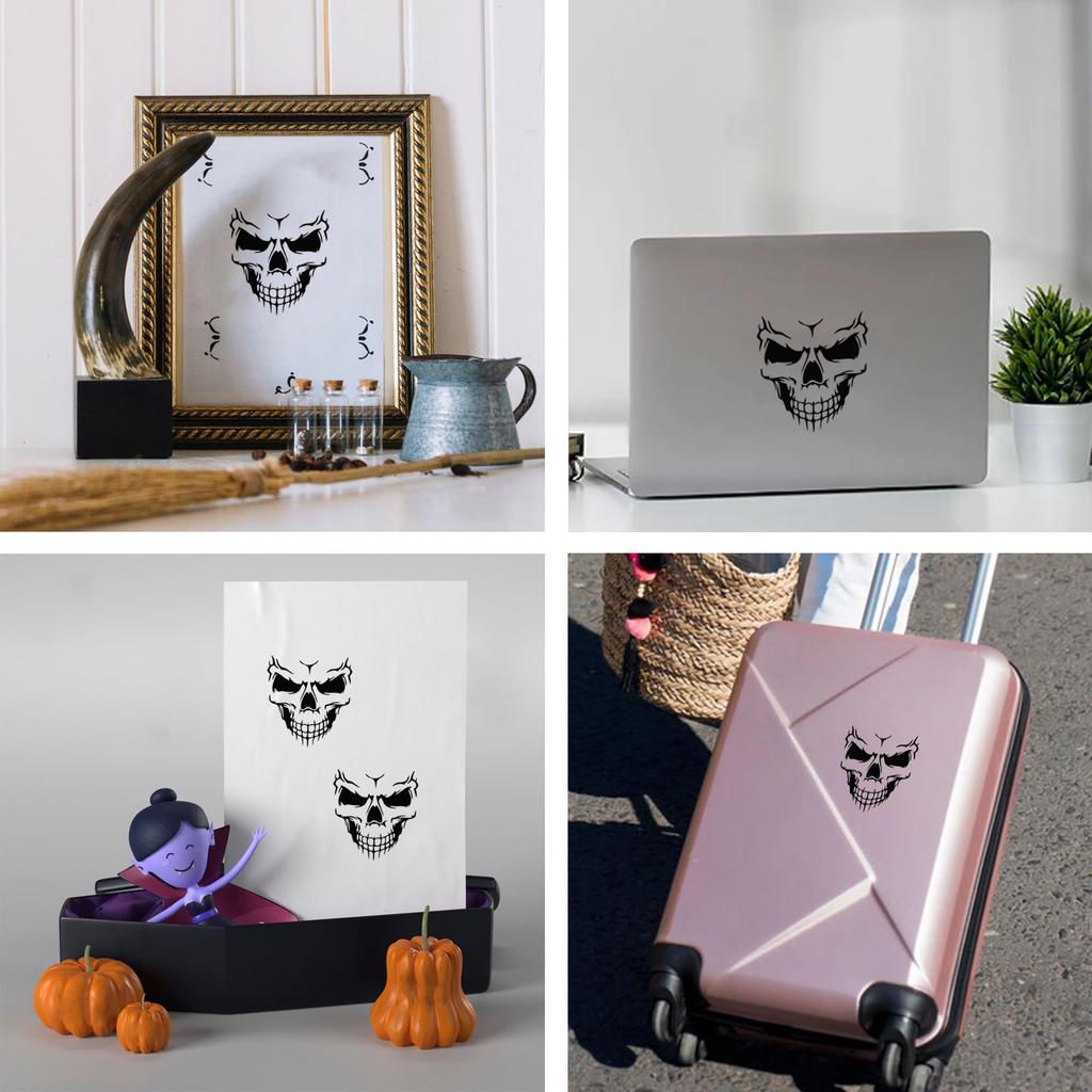 TOMALL 2pcs Skull Stickers Car Halloween Theme Scary Ghost Decal