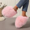 Innovative Indoor Slippers for Women Anti-slip Round Head Keep Warm One Kick Shoes for Women Suede 2024 New Light Home Slipper
