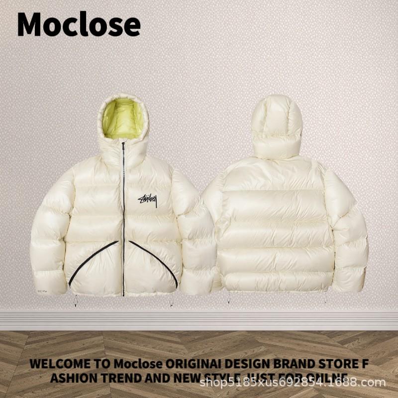 Moclose American Street Winter Down Puffer Jacket Loose Fit Warm Solid Color Couple Coat