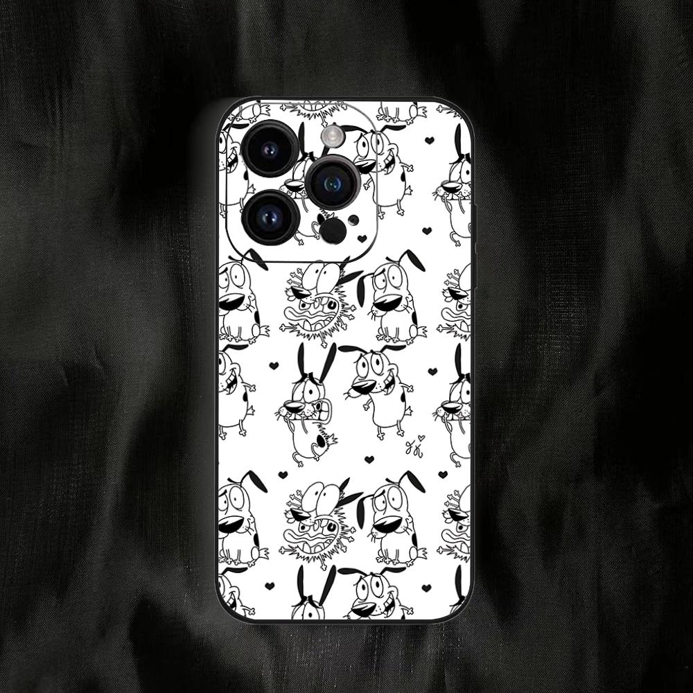 Cartoon C-Courage The C-Cowardly D-Dog Phone Case For Iphone 16 15 11 13 14 Pro Max 7 8 Plus X Xr Xs Max 12mini Black Shell Case
