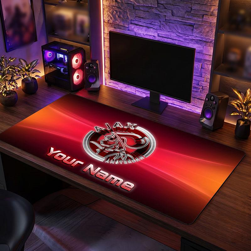 Tappetino Mouse Grande Personalizzato Ajax Amsterdam, Stampa Testo Nome Personalizzato, Tappetino Scrivania Antiscivolo Logo Calcio, Regalo Gaming