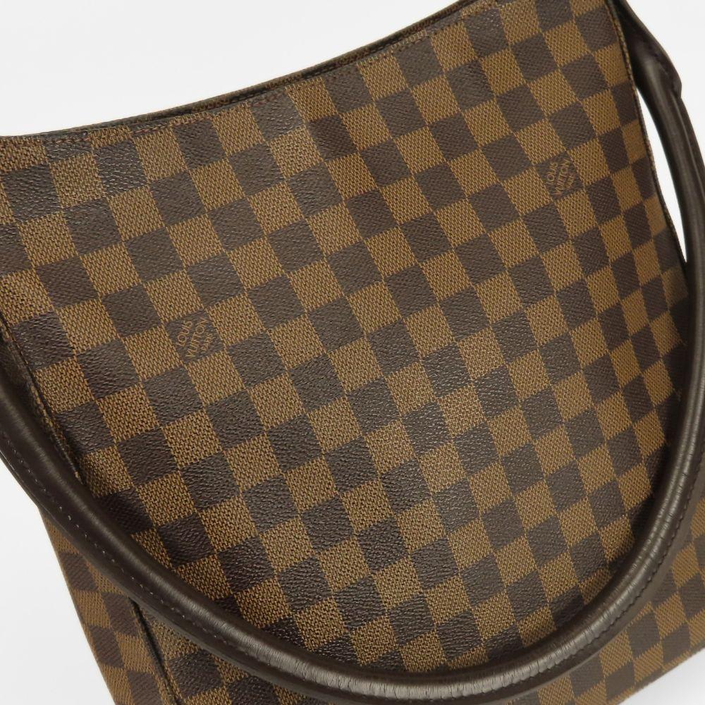 Used LOUIS VUITTON Shoulder Bag Looping GM N51144 Damier Ebene Brown One Belt