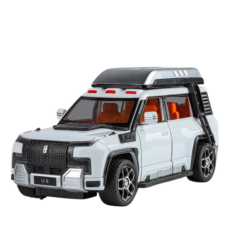 1/24 BYD Yangwang U8 SUV Alloy Car Model Diecast Metal Toy New Energy Off-Road Vehicles Car Model Sound and Light Children's Gift