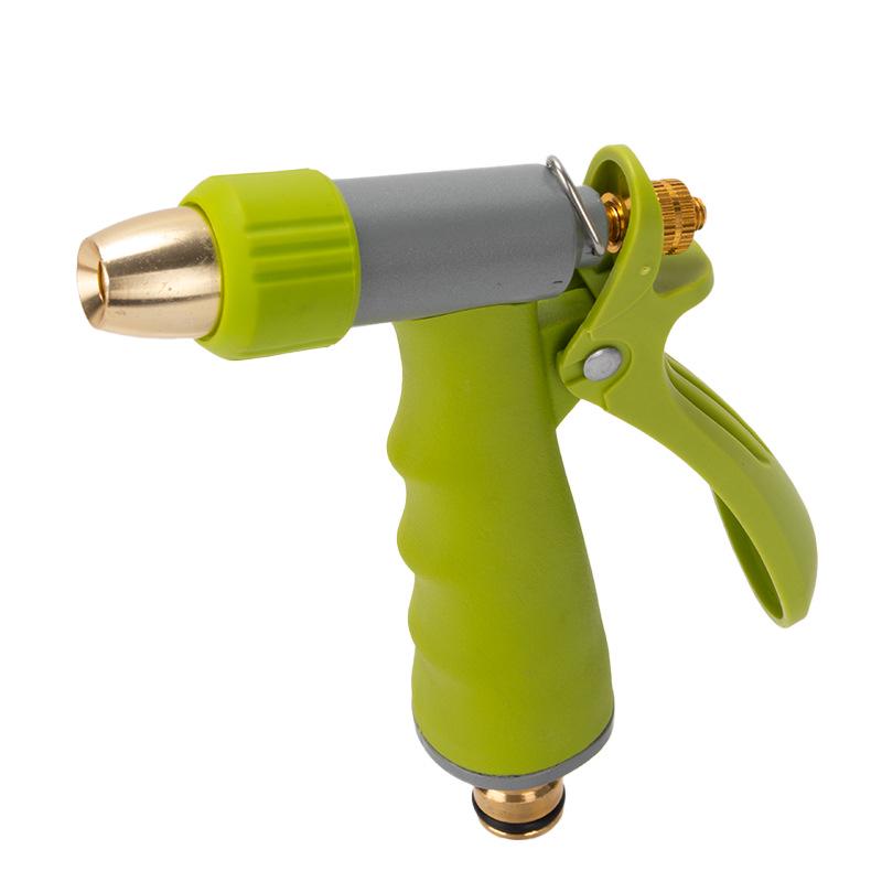 Aluminum Alloy High-Pressure Car Wash Nozzle with Rubber Grip and Brush for Gardening and Car Cleaning