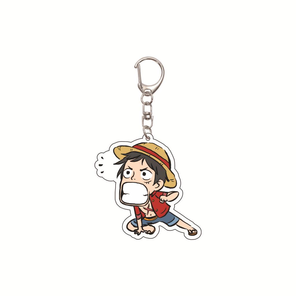 Anime One Piece keychain/clip with Chopper and Zoro Acrylic Keychain, Cartoon Acrylic Keychain Gift, Luffy Bag Keychain