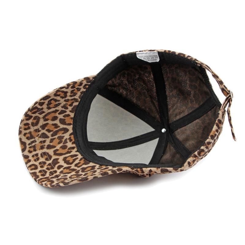 Vintage Leopard Print Hat Women's Spring Summer Thin Sunscreen Sunshade Hat Hard Top Baseball Cap