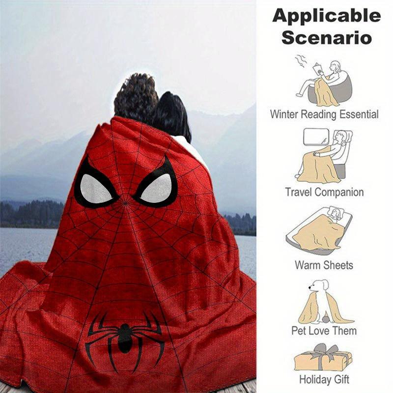 Coperta Stampata Carina di Spider-man Rettangolare Morbida Confortevole Stile Moderno Poliestere