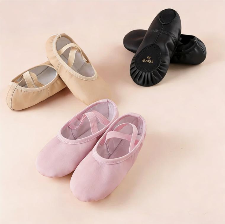 PU Ballet Shoes Dancing Slippers Gymnastics Shoes Jazz Latin Dance Shoes for Girls Boy Soft Sheepskin Lace Up Ballet Shoes