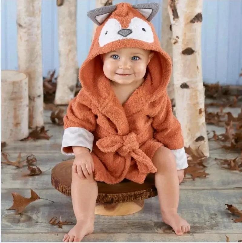 

Soft Cartoon Hooded Baby Bathrobe - 2-6Y Boys Girls Sleepwear Good Quality Bath & Beach Towel Pajamas Practical Kids Outfit S 0-18 M