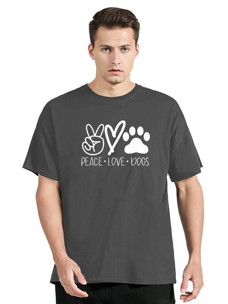 Peace Love Dogs Printed Women T Shirt Fashion Vintage Graphic Tshirt Funny T-shirt Cotton Men Clothing Oversized Tees Tops