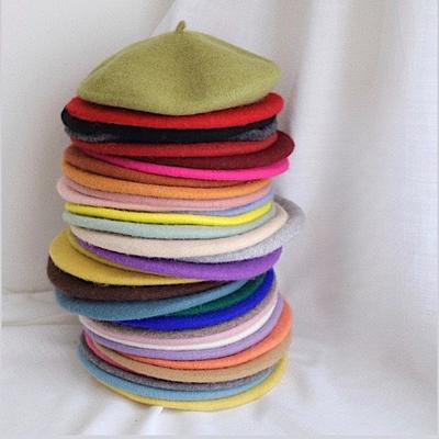 Boina de Lana para Mujer en Otoño e Invierno Estilo Retro Británico Versátil Gorro de Pintor Japonés Gorro Calabaza Lindo