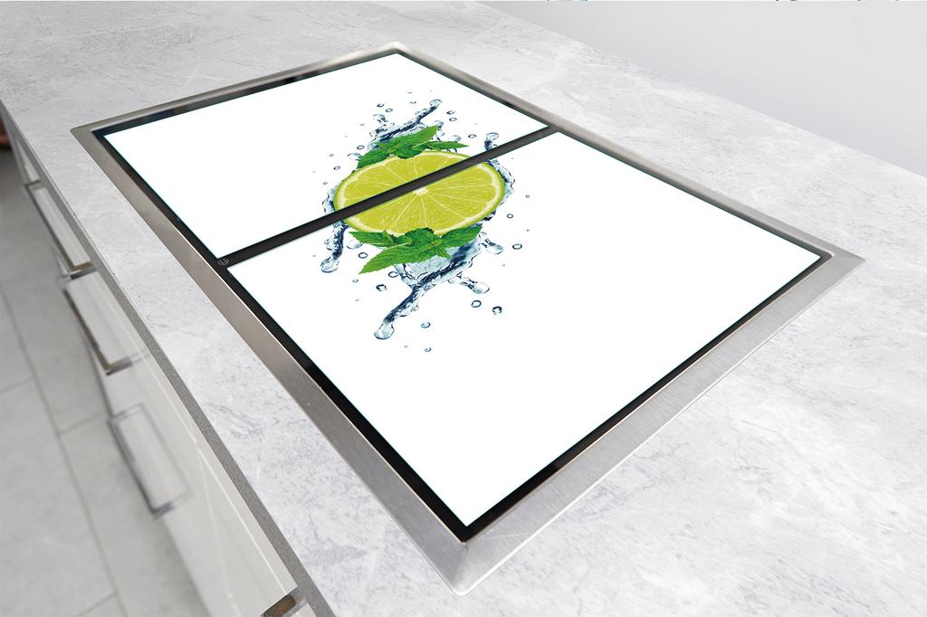 SZKLANA PŁYTA i DESKA DO KROJENIA 100x52 LIMONKA