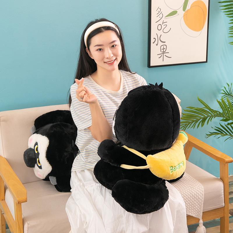 Backpack White-faced Monkey Plush Toy Children's Birthday Gift Home Pillow Office Ape Sleeping Pillow
