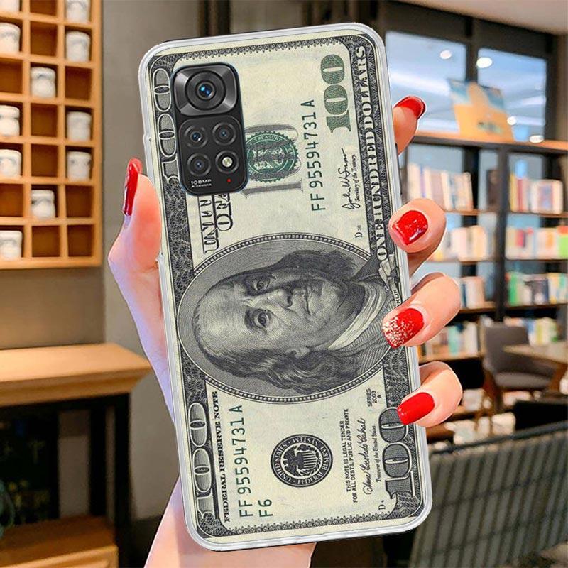 Banknote Dollar Cash Money Cover Phone Case For Xiaomi Redmi Note 15 14 13 12 11 10 Pro Plus 14S 12S 11S 11T 11E 10S Soft Fundas