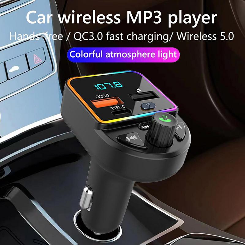 Car BT Receiver Wireless BT FM Transmitter Radio Receiver Mp3 Audio Music Stereo Adapter Qc3.0 & Type-C USB Car Charger For Home
