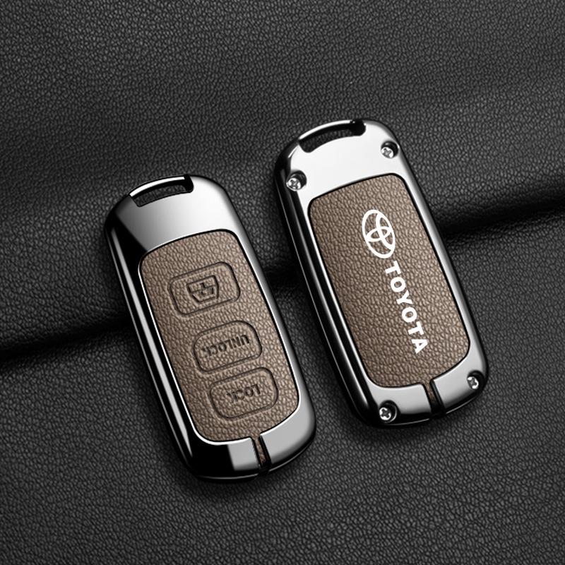 Zinc Alloy & Leather Key Case for Toyota Sequoia, Levin, RAV4