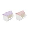 Desk Storage Box Purple Pink Dust Cover Stackable Design Keeping Tidy Skincare Organizer for Cosmetic