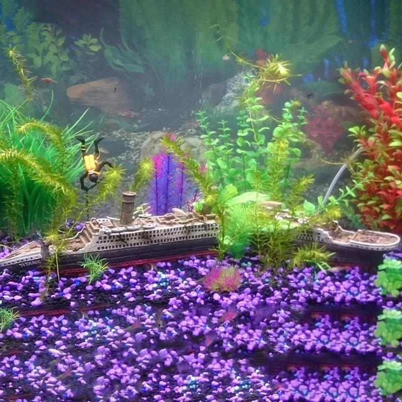 Aquarium Titanic Shipwreck Decorations,resin Material Ship Decorations,fish Tank Sunken Ship Ornament Aquarium Environment