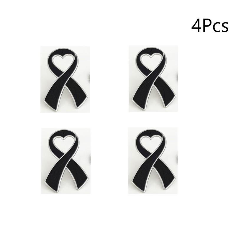 Memorial Brooch, Black Ribbon Badge, Clothing Accessory Pin, Black Mourning Badge