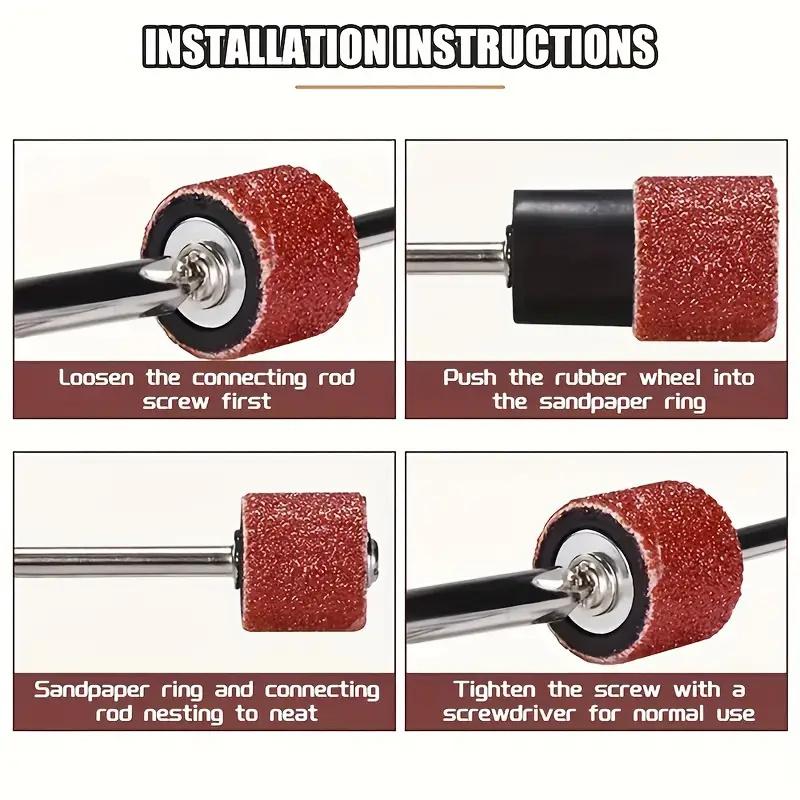 11/51 Stück Schleifscheiben-Set für Bohrmaschinen und Bohrer, einschließlich Gummi-Trommelspindeln Trommel-Set Bandschleifspindeln