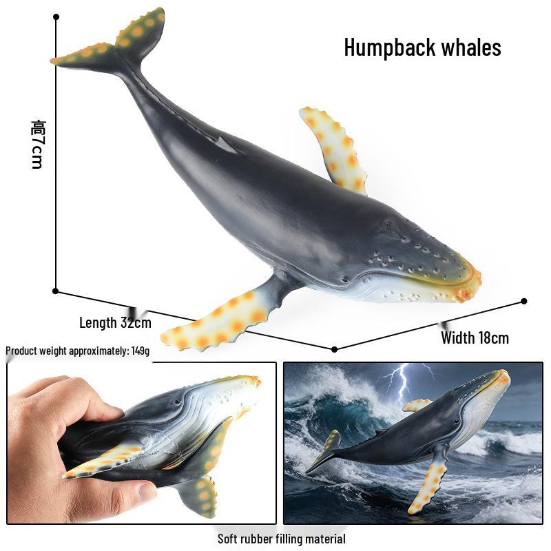 Marine Animal Simulation Toy Set: Sea Cucumber, Beluga Dolphin - Soft Rubber Models for Children's Learning & Decor.