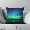Aurora Boreal Finlandia Funda de Cojín Cuadrada Poliéster Lino Terciopelo Estampado Cremallera Decorativa Funda de Cojín para Sofá Asiento 45X45