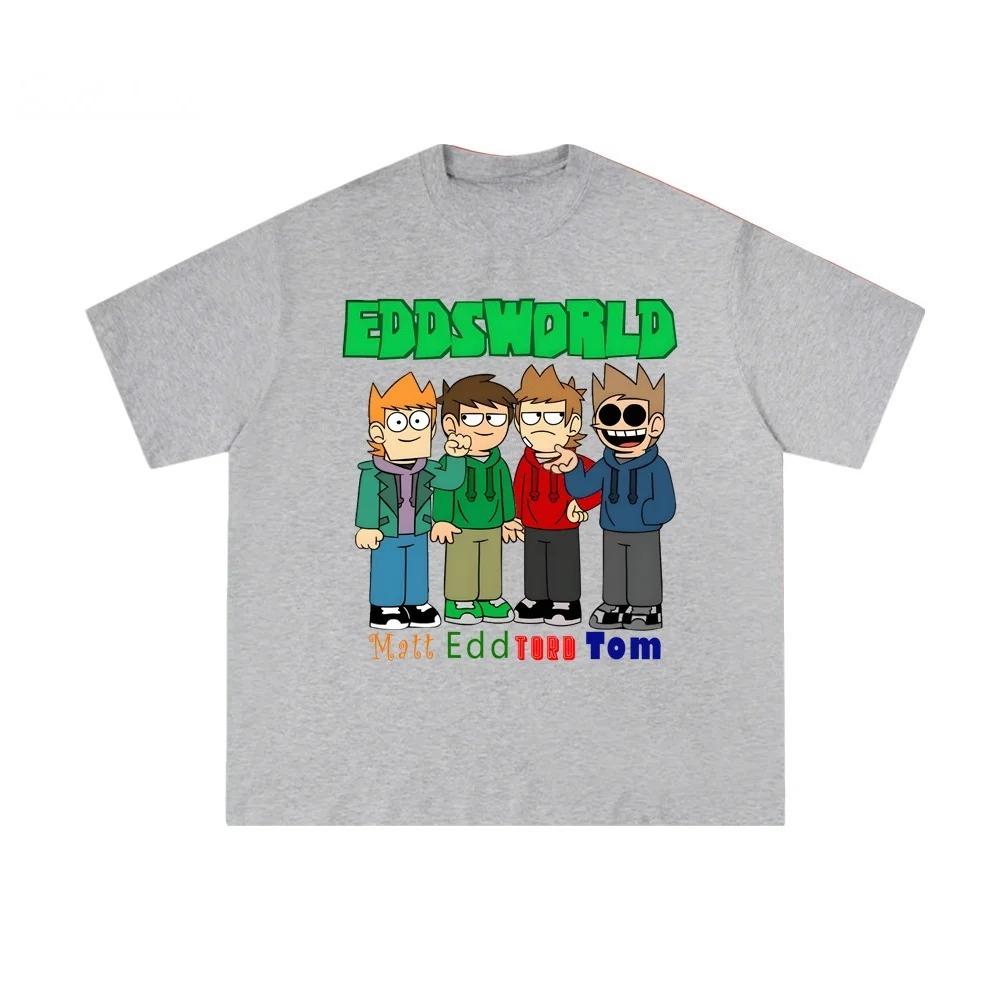 

Eddsworld TEE 2026 New Harajuku High Quality Tee-shirt Summer Manga Graphic Printing Tee Cotton Fashion Comfortable T Shirt XXXL коричневий