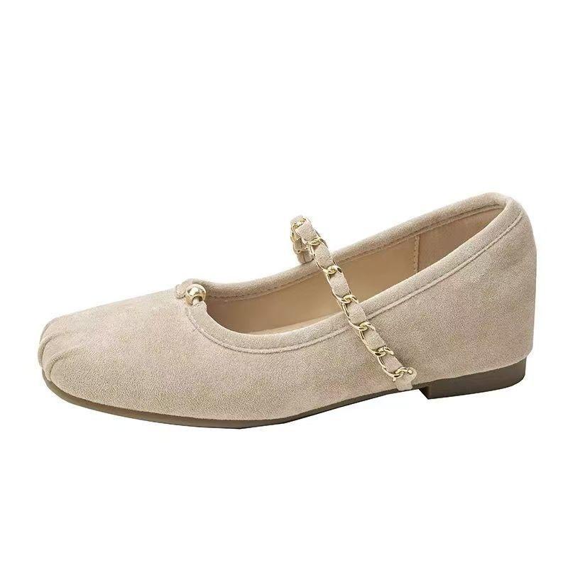 Inner Height Increase Gentle and Thin Fairy Evening Shoes Autumn New Light Mouth Suede Mary Jane Single Shoes Women
