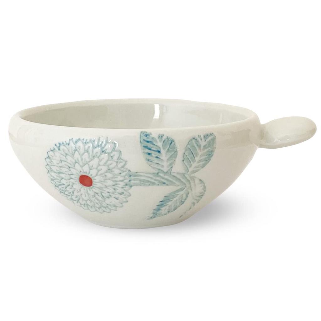 J-kitchens Kunzan Kiln Coffee Dripper, Round, Stylish and Easy to Use, Hasami Ware, Made in Japan, Dahlia, Light Blue