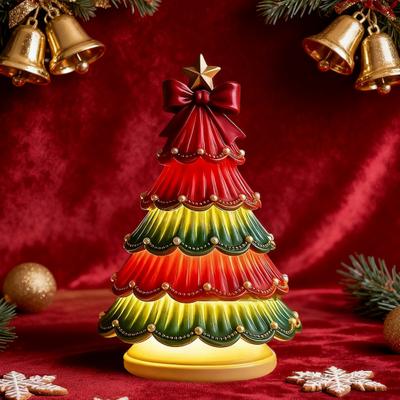Yousheng Christmas Tree Night Light Colorful Light-up Christmas Tree Xmas Table Centerpiece for Bedroom Living Room Home Festive Decor