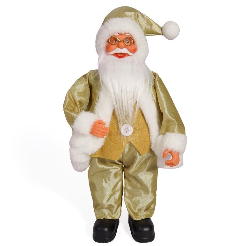 Festival Santa Statue 12" Colorful Checkered Standing Santa Figurine Dolls Christmas Desktop Decoratove Ornament Gift