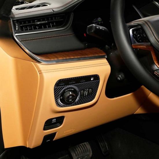 Carbon Fiber Headlight Switch Button Cover Trim For Jeep Grand Cherokee +