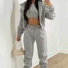 3 Piece Sweatsuits Set for Women Fleece Zip Up Hoodie Sweatshirt Tank Top Jogger Sweatpants Set Fall Casual Tracksuit Outfits