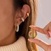 GEMCHIC Women's Vintage Zircon Inlaid Stainless Steel Earrings Creative Light Luxury High Sense Ear Studs
