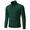 Men S Striped Stand Collar Pullover Knit Sweater Casual Winter Base Layer