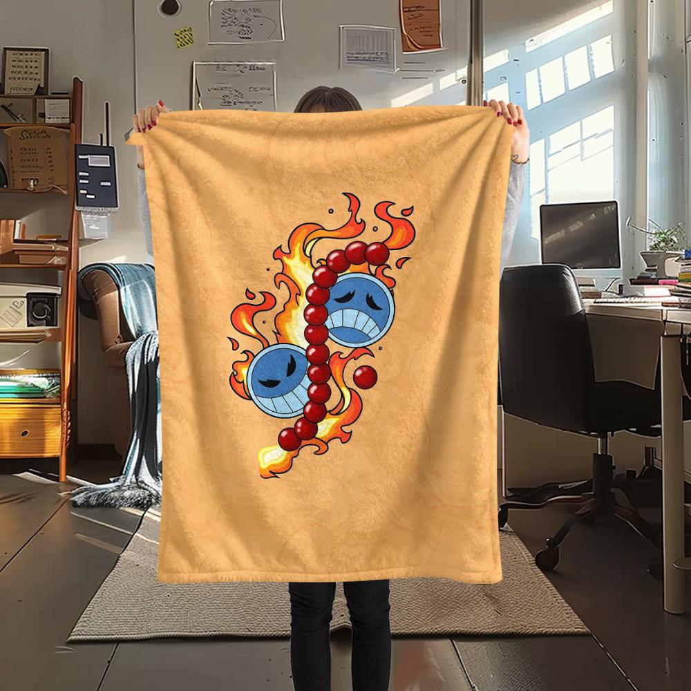 1PC Anime One Piece Patterned Flannel Blanket Suitable For All Seasons For Home Decor Warmth And Comfort Gifts Holiday Present