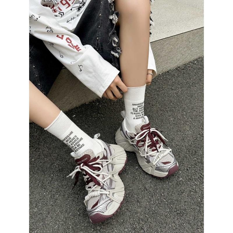 

In One Eye~ Autumn New Soft Leather Platform Daddy Shoes Women s Trendy Versatile Casual Sports Running Shoes 40