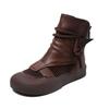 3.5CM Women Cool Boots 2025 Summer Genuine Leather Mesh Breathable Flat Ankle Boots For Women Casual Roman Shoes Retro