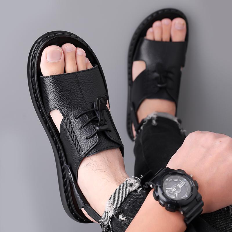 Fashionable Roman Style Comfortable Outdoor Soft Soled Sandals for Summer 2025 New Men's Breathable and Non Slip Beach Shoes