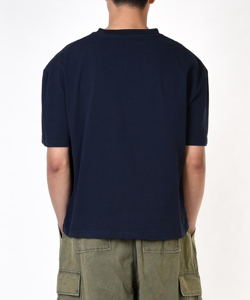 AOG PROJECT Solid Crop Short Sleeve T-Shirt (Navy)