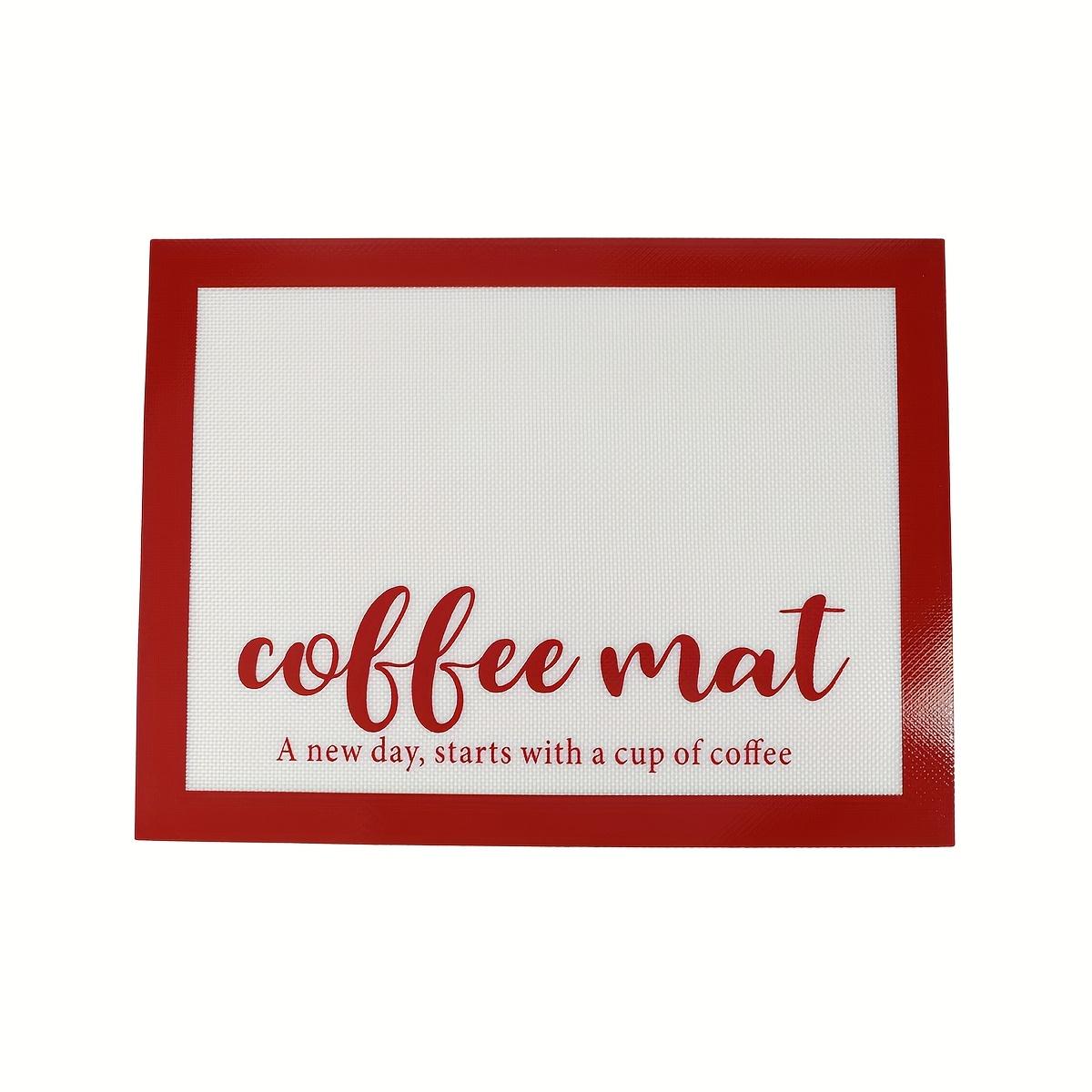 Silicone Coffee Maker Mat for Countertops, Coffee Bar Mat for Countertops, Coffee Bar Accessories Fit Under Espresso Machine 30x40 cm красный