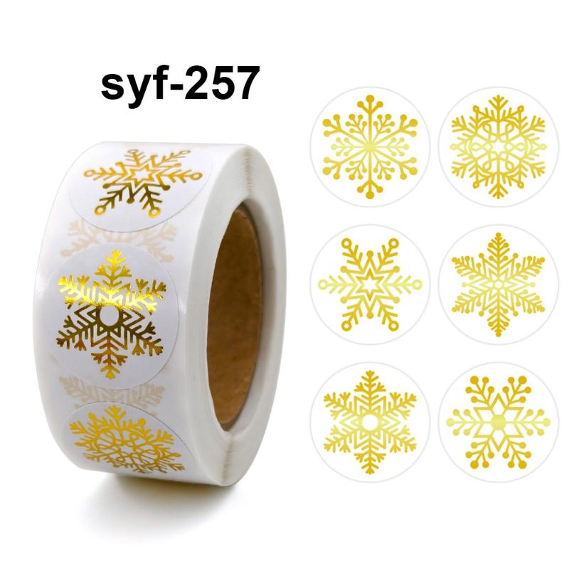 500Pcs/Set 1 Inch Round Transparent Merry Christmas Stickers Holiday Stickers Christmas Decor Wedding Party Cards