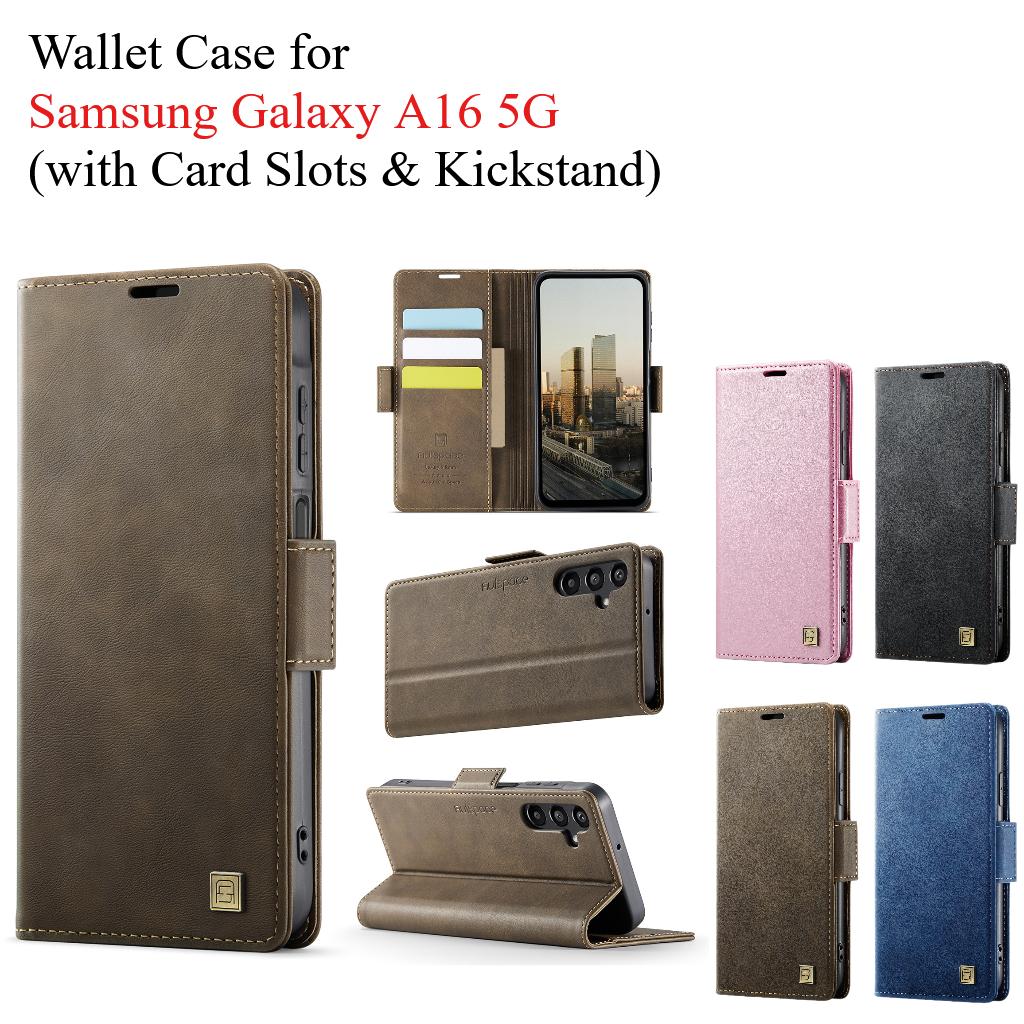 For Samsung Galaxy A16 5G Wallet Case with Card Slots & Kickstand, 360° Protection Leather Case