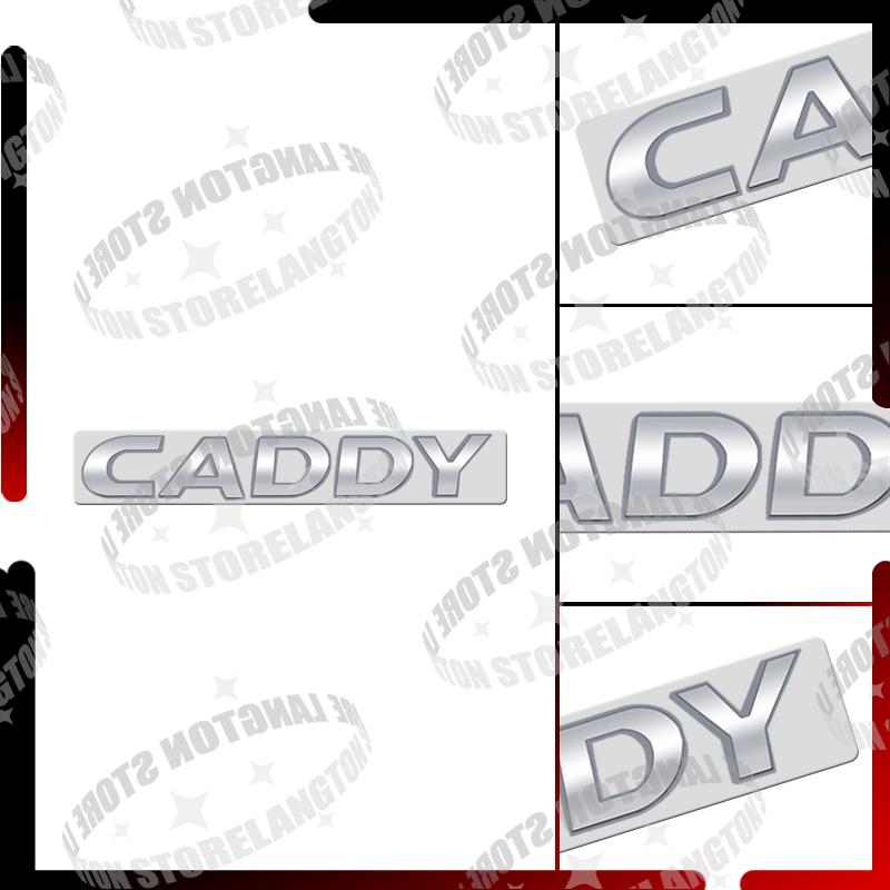 Glossy black For NEW Caddy Badge Letter Car Body Emblem 3D Metal Tail Sticker GTD Acceessories