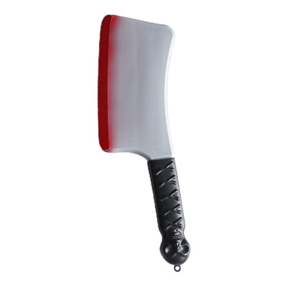 Decorative Bloody Axe Realistic Looking Eco-friendly Plastic Halloween Bloody Fake Machetes Toy for Home