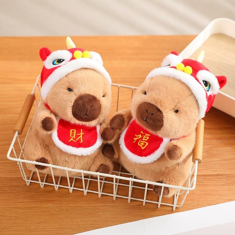 Adorable Christmas Capybara Plush Toy With Soft Short Plush Filling For Kids Gifts