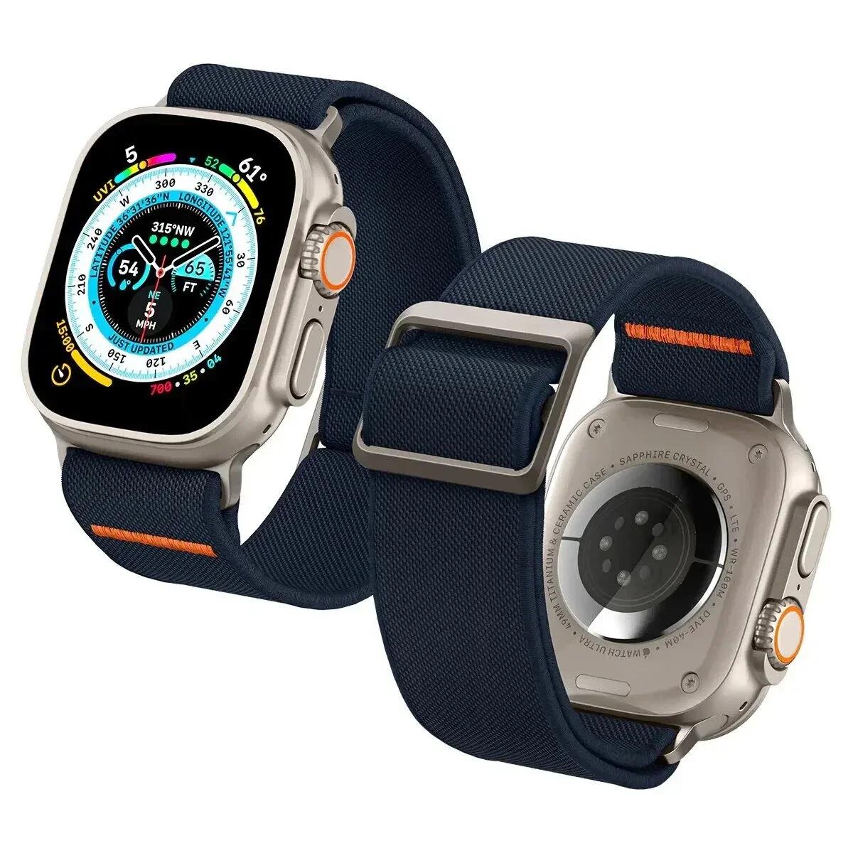 

Nylon Strap For Apple Watch Band 9 8 7 SE 6 5 4 Ultra 49MM 40MM 44MM 45MM 41MM Accessorie bracelet for iWatch serie 3 38MM 42MM 42 44 45 49mm синий