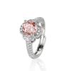 New Seiko Rose Cut Papalacha Zircon Necklace Earrings Color Treasure Ring Three-piece Set
